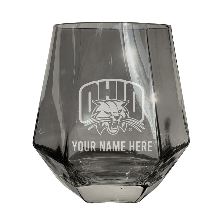 Ohio University Customizable Stemless Diamond Wine Glass Engraved 10 oz Officially Licensed Collegiate Product Image 2