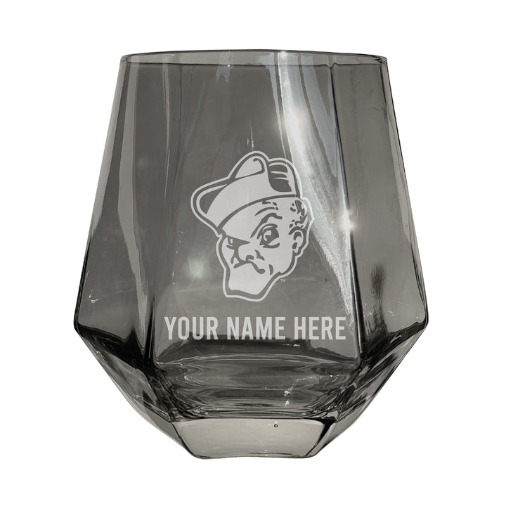 Ohio Wesleyan University Customizable Stemless Diamond Wine Glass Engraved 10 oz Officially Licensed Collegiate Product Image 2