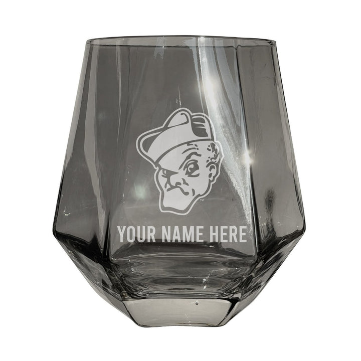 Ohio Wesleyan University Customizable Stemless Diamond Wine Glass Engraved 10 oz Officially Licensed Collegiate Product Image 1