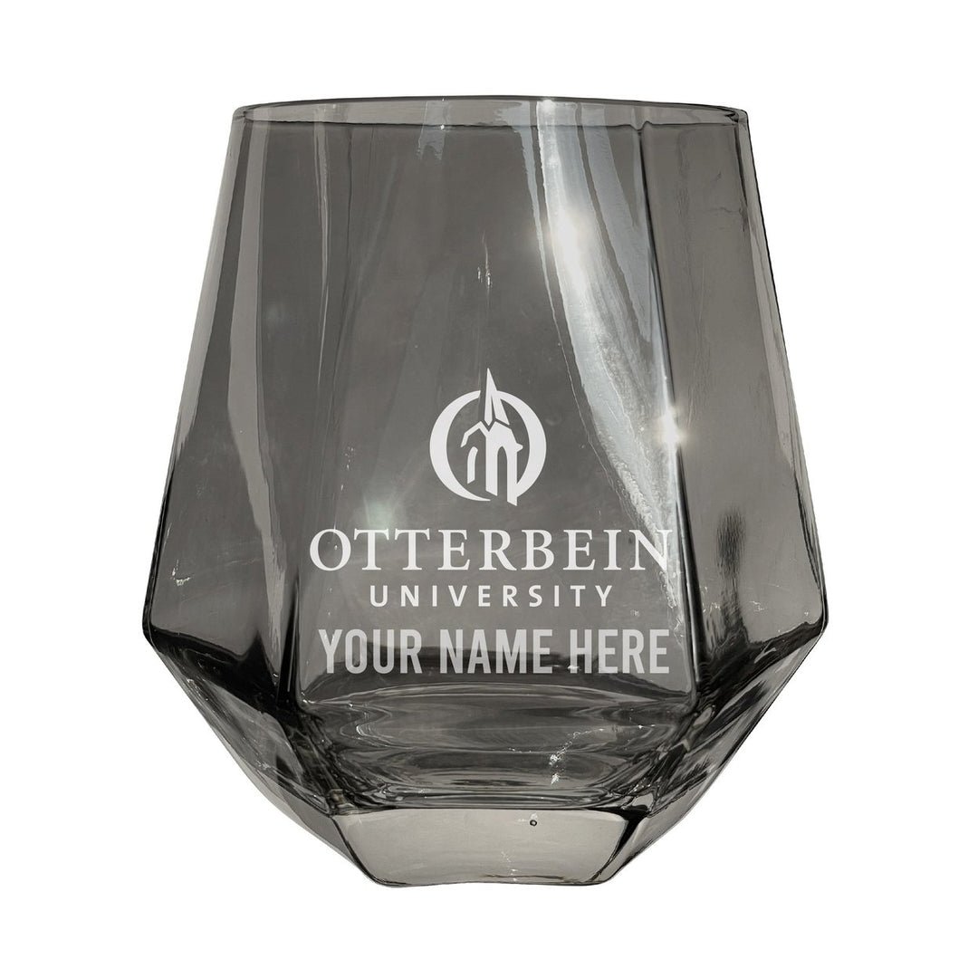 Otterbein University Customizable Stemless Diamond Wine Glass Engraved 10 oz Officially Licensed Collegiate Product Image 1