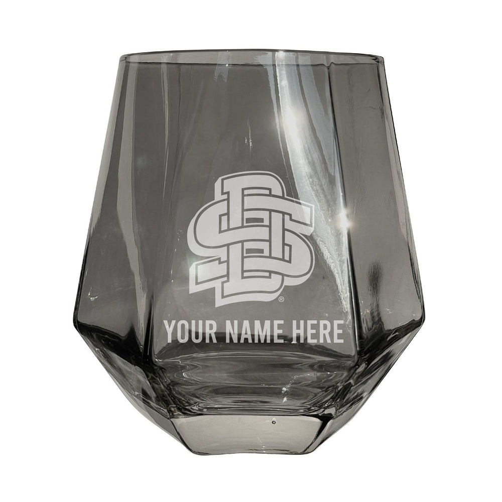 South Dakota State Jackrabbits Customizable Stemless Diamond Wine Glass Engraved 10 oz Officially Licensed Collegiate Image 2