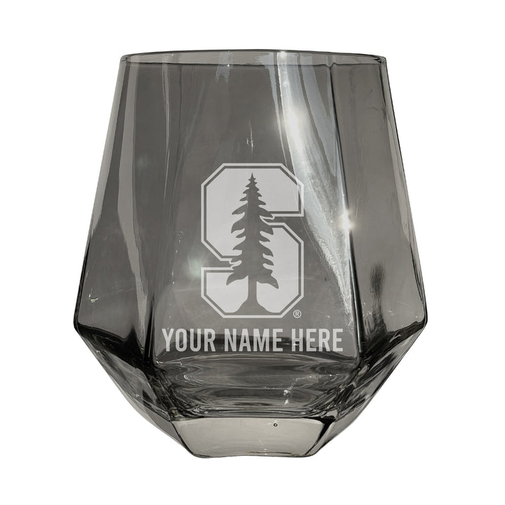 Stanford University Customizable Stemless Diamond Wine Glass Engraved 10 oz Officially Licensed Collegiate Product Image 2