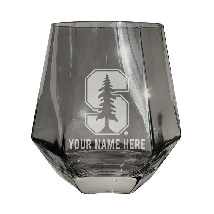 Stanford University Customizable Stemless Diamond Wine Glass Engraved 10 oz Officially Licensed Collegiate Product Image 1