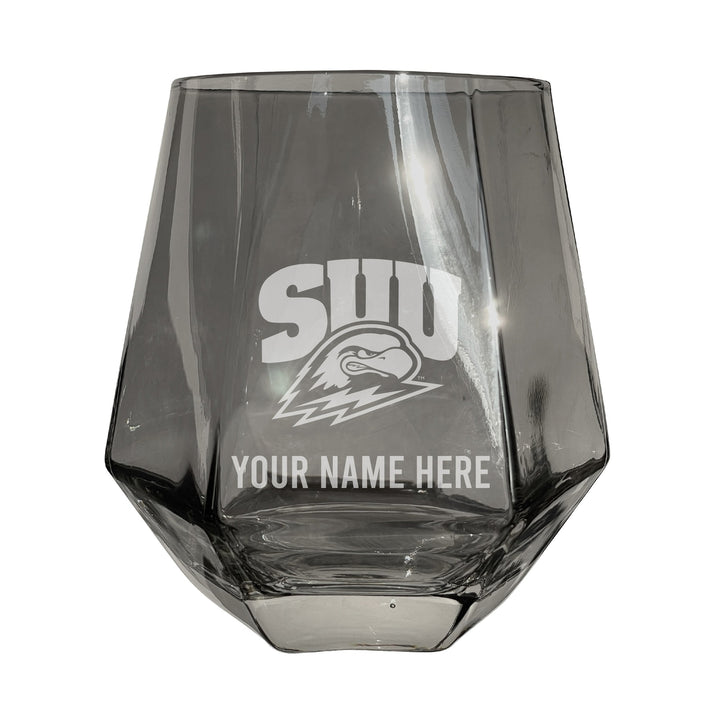 Southern Utah University Customizable Stemless Diamond Wine Glass Engraved 10 oz Officially Licensed Collegiate Product Image 2