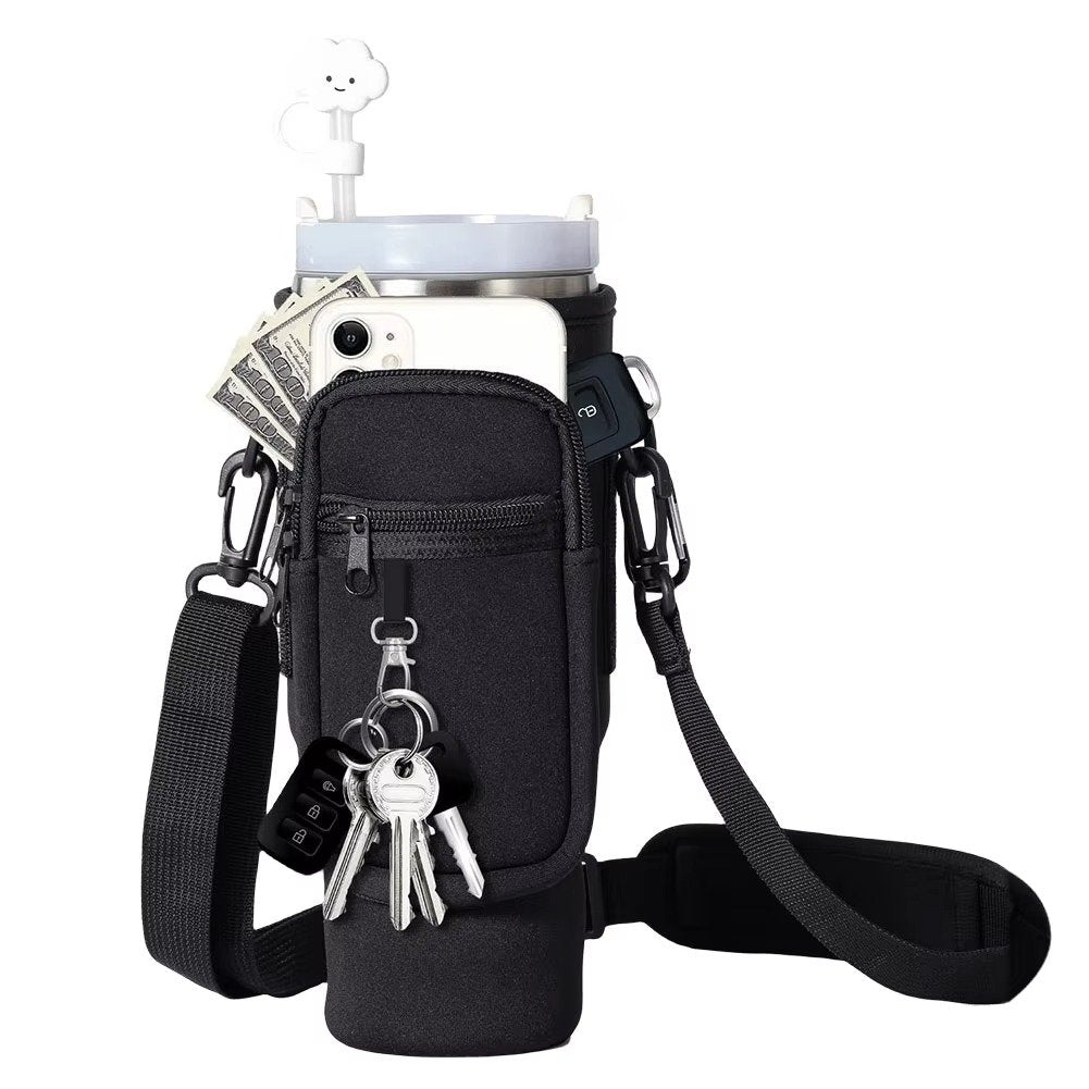 40oz Neoprene Water Bottle Carrier for Stanley Quencher - Sleeve with Adjustable Strap Image 6