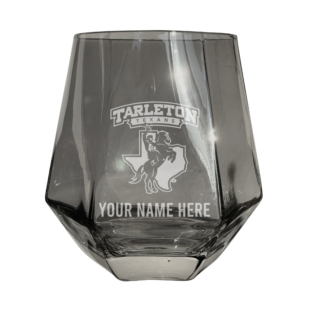 Tarleton State University Customizable Stemless Diamond Wine Glass Engraved 10 oz Officially Licensed Collegiate Product Image 2