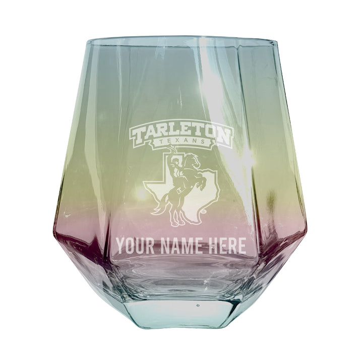 Tarleton State University Customizable Stemless Diamond Wine Glass Engraved 10 oz Officially Licensed Collegiate Product Image 3