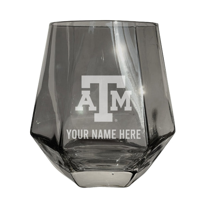 Texas AandM Aggies Customizable Stemless Diamond Wine Glass Engraved 10 oz Officially Licensed Collegiate Product Image 3