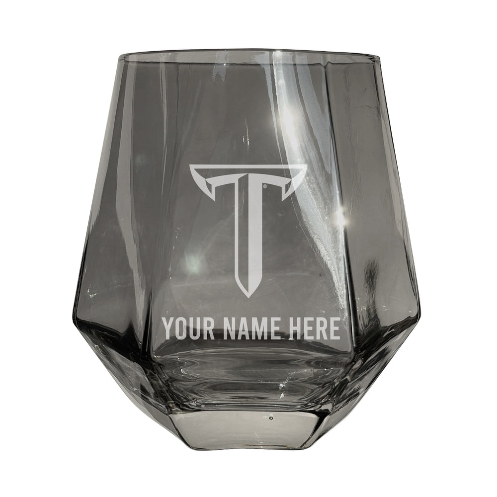 Troy University Customizable Stemless Diamond Wine Glass Engraved 10 oz Officially Licensed Collegiate Product Image 2