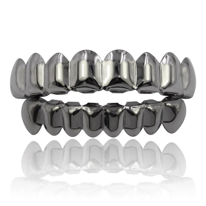 Gold Silver Plated HIP HOP Teeth Grillz Top and Bottom Grills Set With silicone Real Shiny Vampire Tooth Sets Image 4