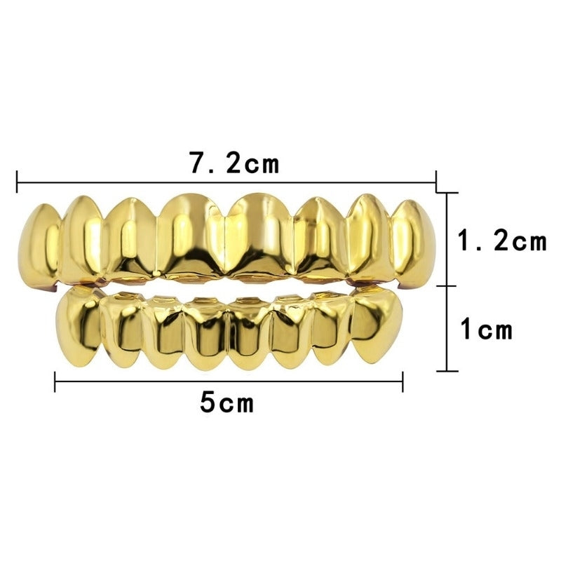 Gold Silver Plated HIP HOP Teeth Grillz Top and Bottom Grills Set With silicone Real Shiny Vampire Tooth Sets Image 6