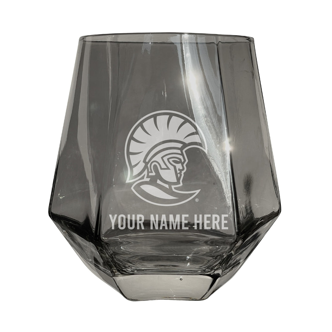 University of Tampa Spartans Customizable Stemless Diamond Wine Glass Engraved 10 oz Officially Licensed Collegiate Image 2