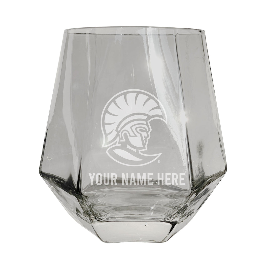 University of Tampa Spartans Customizable Stemless Diamond Wine Glass Engraved 10 oz Officially Licensed Collegiate Image 3