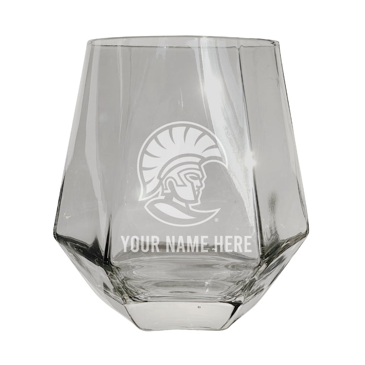 University of Tampa Spartans Customizable Stemless Diamond Wine Glass Engraved 10 oz Officially Licensed Collegiate Image 3