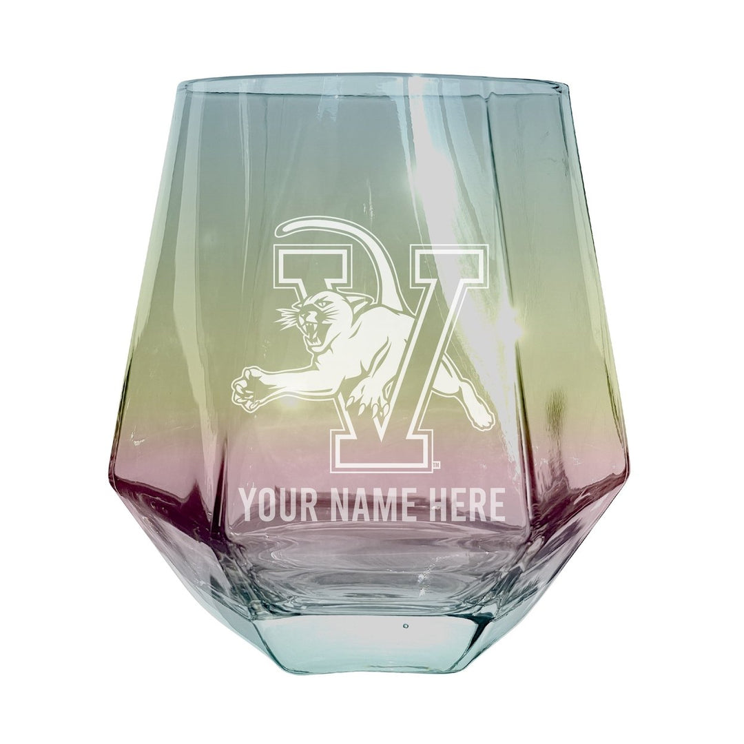 Vermont Catamounts Customizable Stemless Diamond Wine Glass Engraved 10 oz Officially Licensed Collegiate Product Image 1