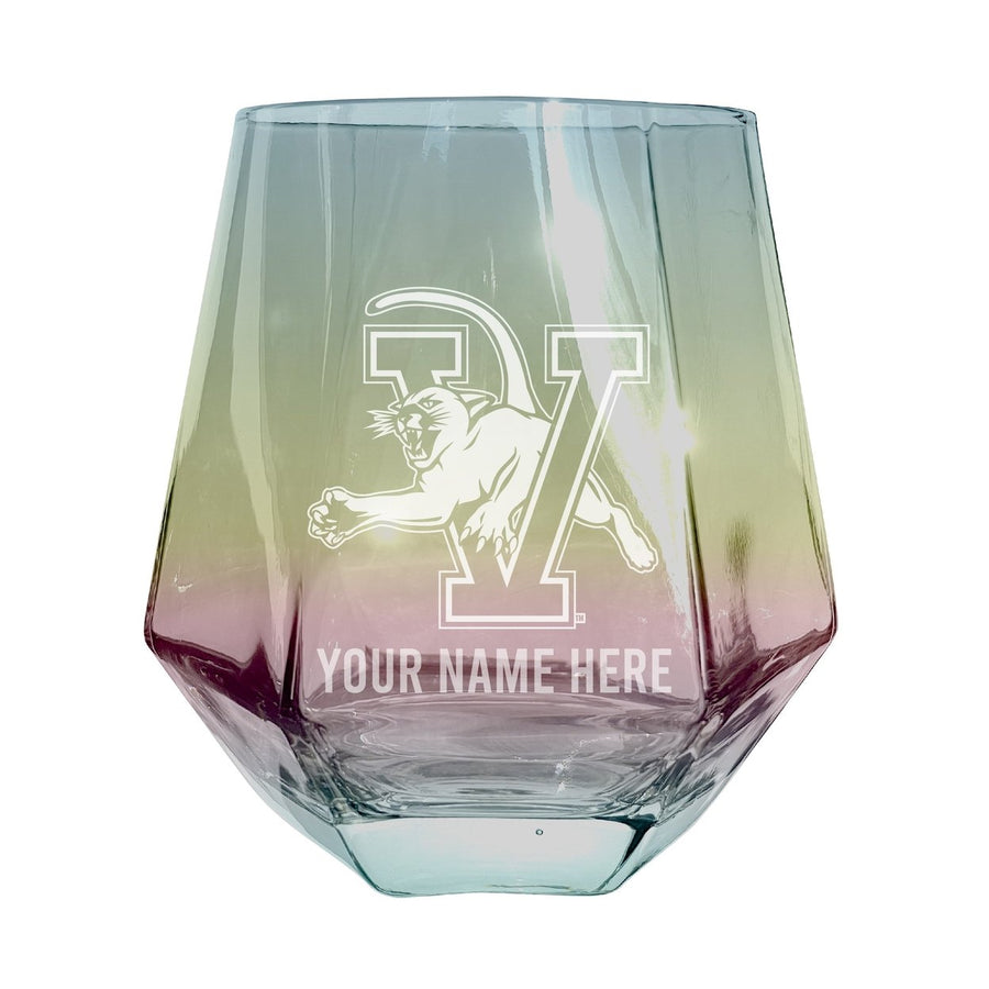 Vermont Catamounts Customizable Stemless Diamond Wine Glass Engraved 10 oz Officially Licensed Collegiate Product Image 1