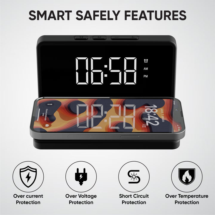 LED ALARM CLOCK WITH WIRELESS CHARGING BASE Image 4