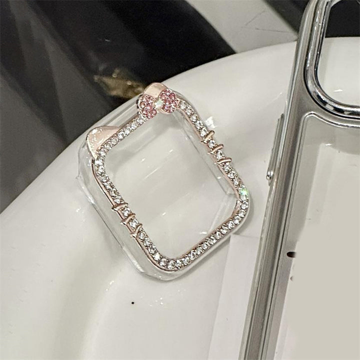 Cute Bowknot 3D Cat Ear Glitter Diamond Apple Watch Case For iWatch Band 49 45 44 42 MM 41 40 38MM Cases SE 9 Protective Image 6