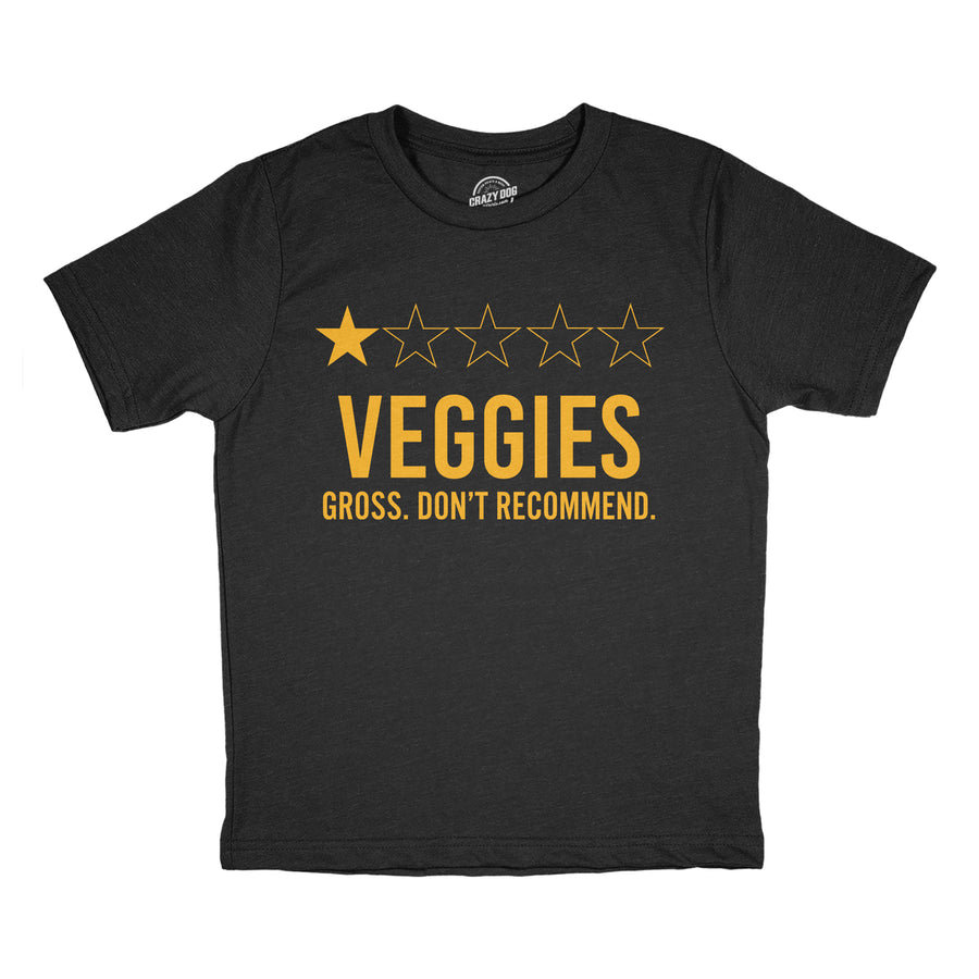 Youth Funny T Shirts Veggies One Star Sarcastic Vegetables Food Review Novelty Tee For Kids Image 1