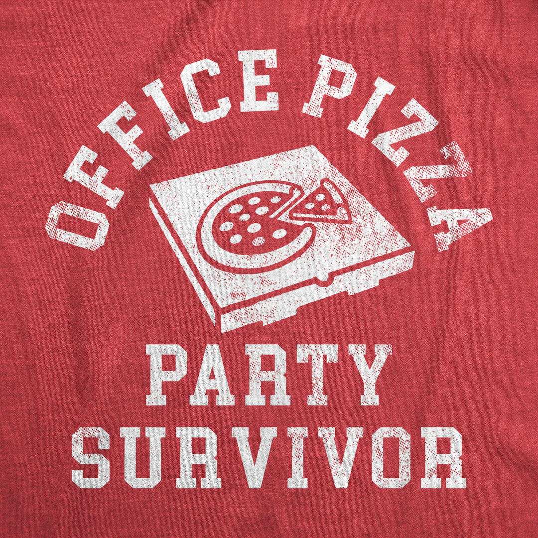 Mens Funny T Shirts Office Pizza Party Survivor Sarcastic Job Novelty Tee For Men Image 2