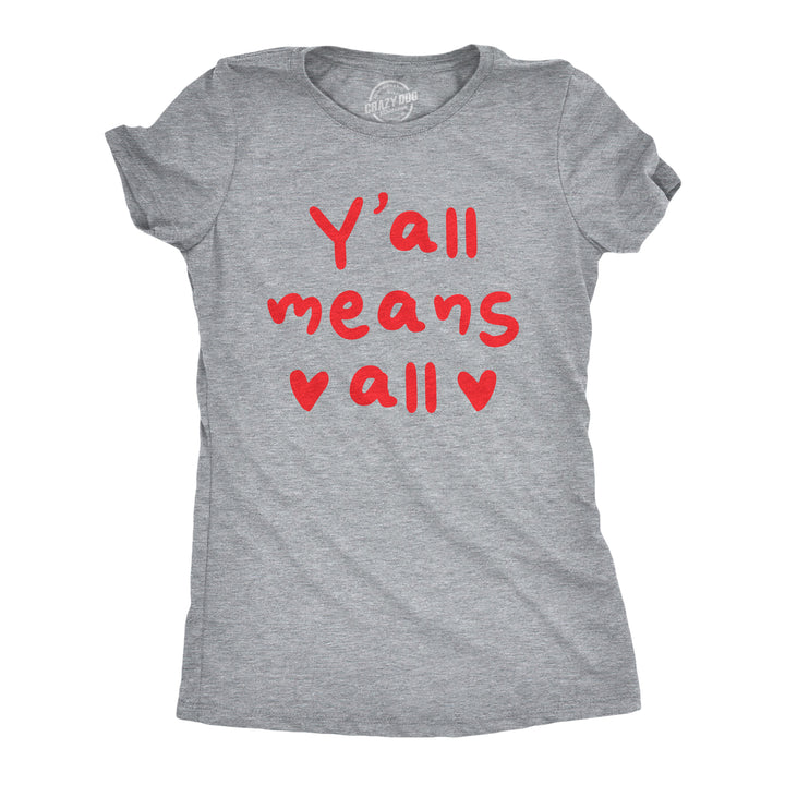 Womens Funny T Shirts Yall Means All Cute Loving Graphic Tee For Ladies Image 1