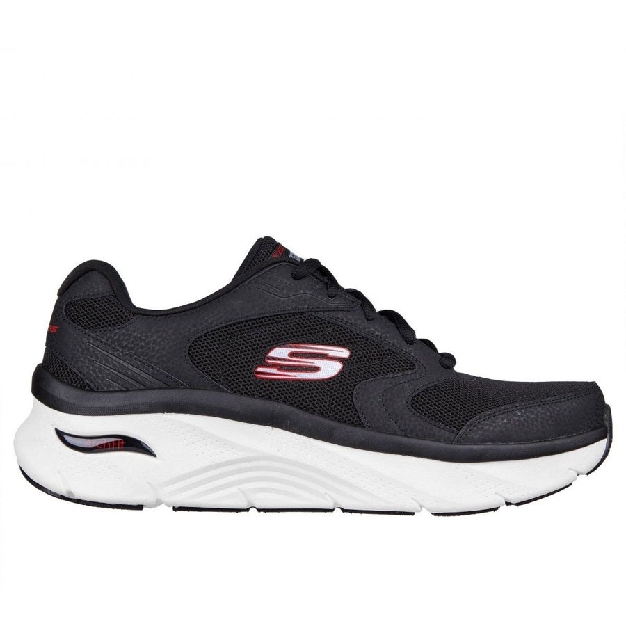 Skechers Mens Arch Fit DLux - Junction Sneakers Black/Red - 232501-BKRD BLACK / RED Image 1