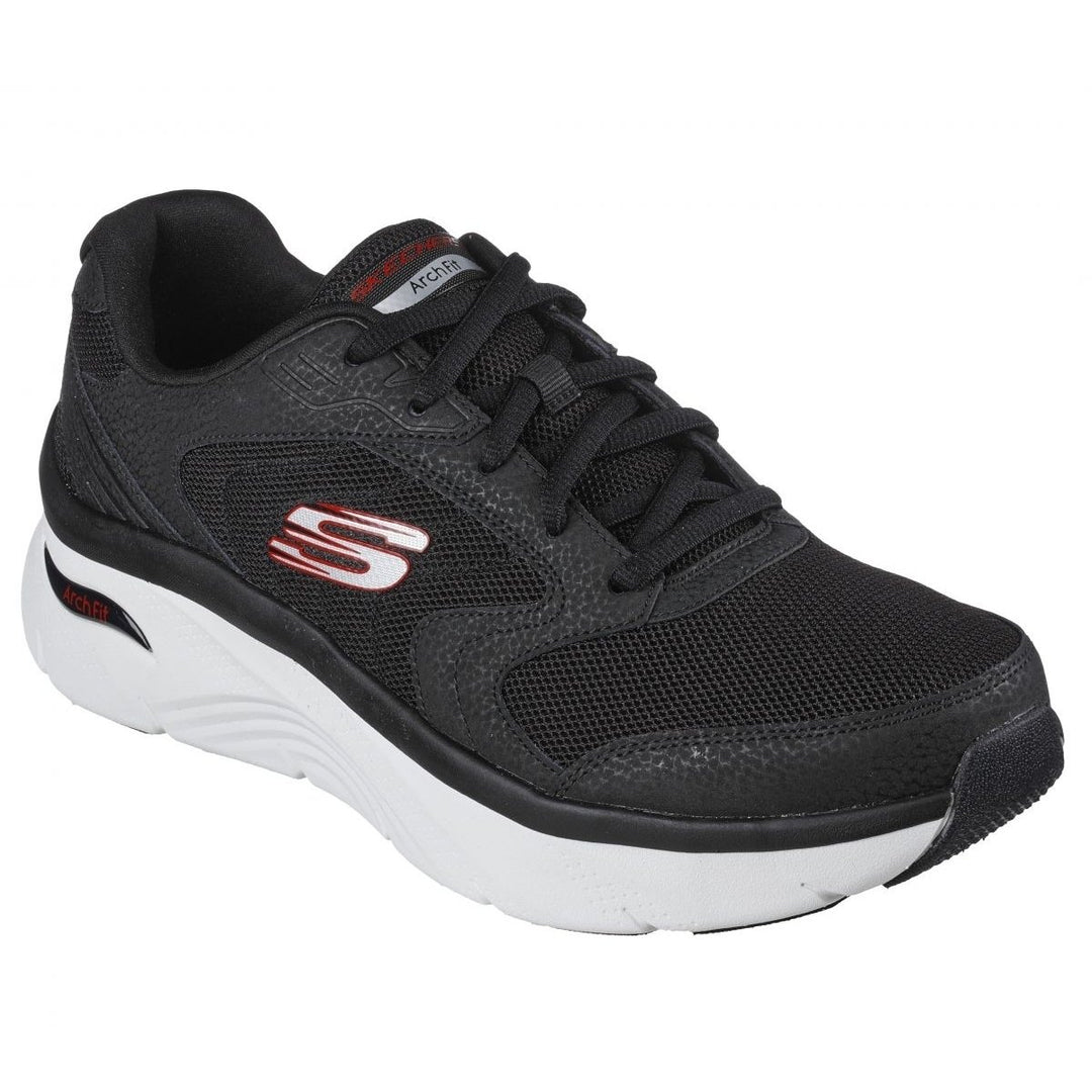 Skechers Mens Arch Fit DLux - Junction Sneakers Black/Red - 232501-BKRD BLACK / RED Image 2