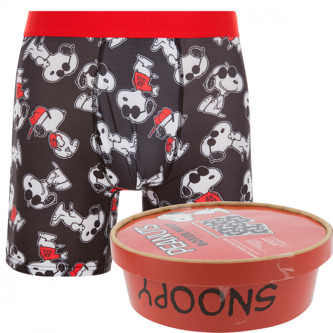 Snoopy Joe Cool Mens Boxer Briefs in Dog Bowl Packaging Image 1