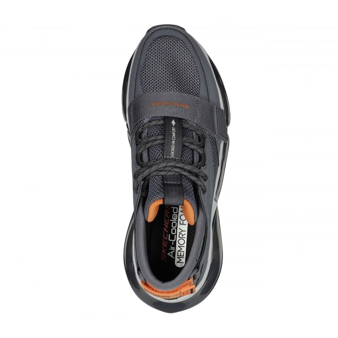 Skechers Mens Air Cushioning Mega Sneakers Charcoal/Orange - 232384-CCOR CCOR Image 3