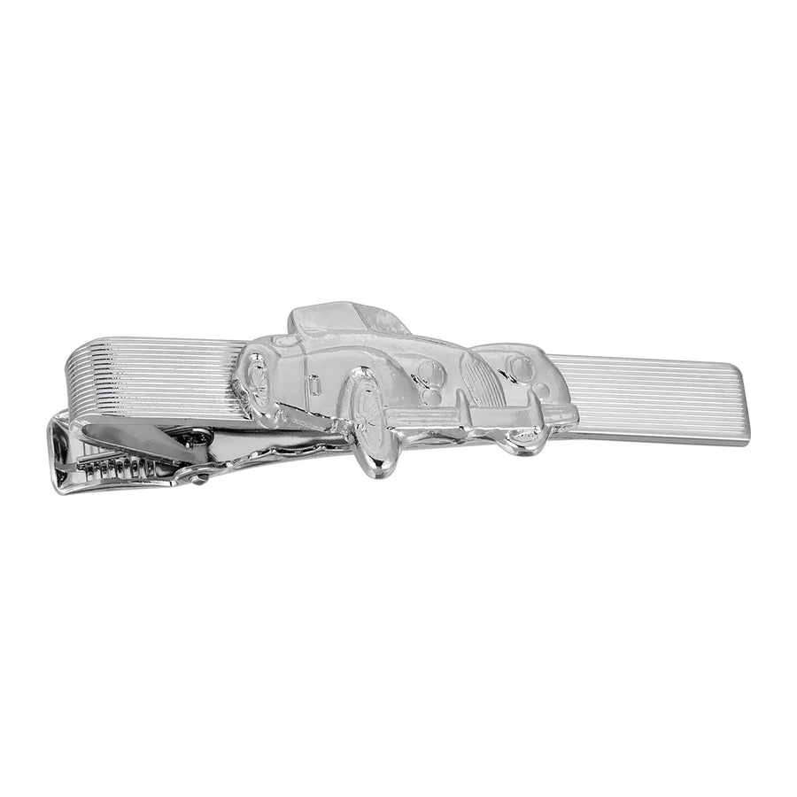 Silver Tone Back in the Day Classic Car Tie Clip Morgan Roadster Tie Bar Clip Image 1