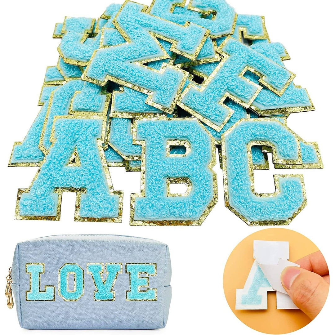 Pink Self Adhesive Chenille Letters Patches Image 2