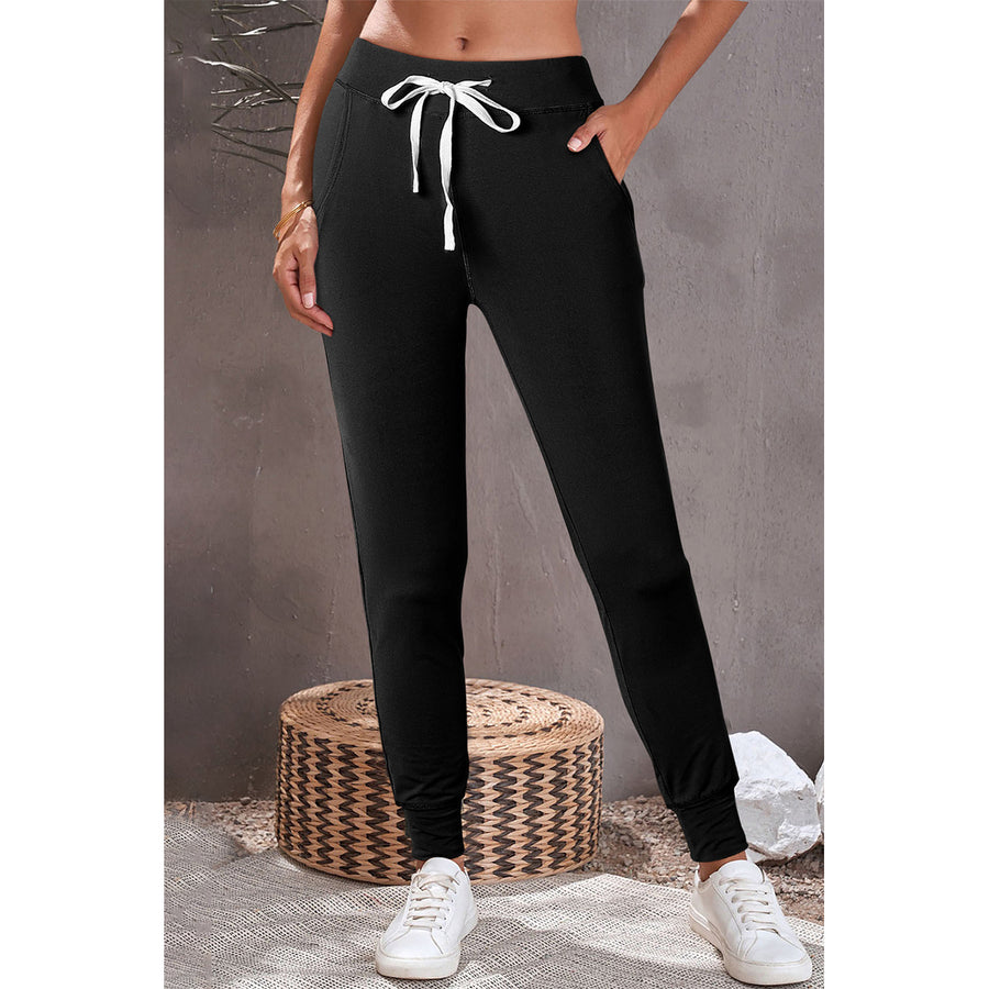 River Drawstring Waist Pocketed Leggings Image 1