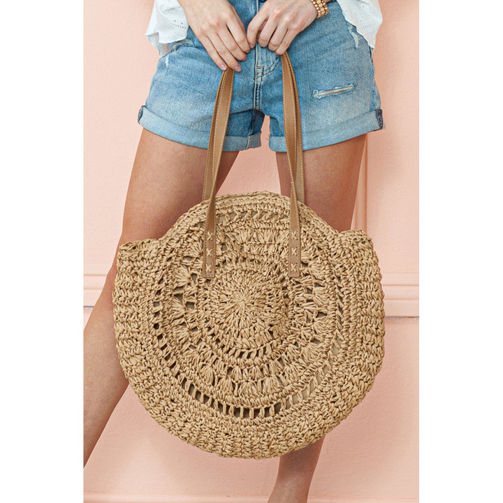 Mavis Bohemian Straw Woven Round Bag Image 1