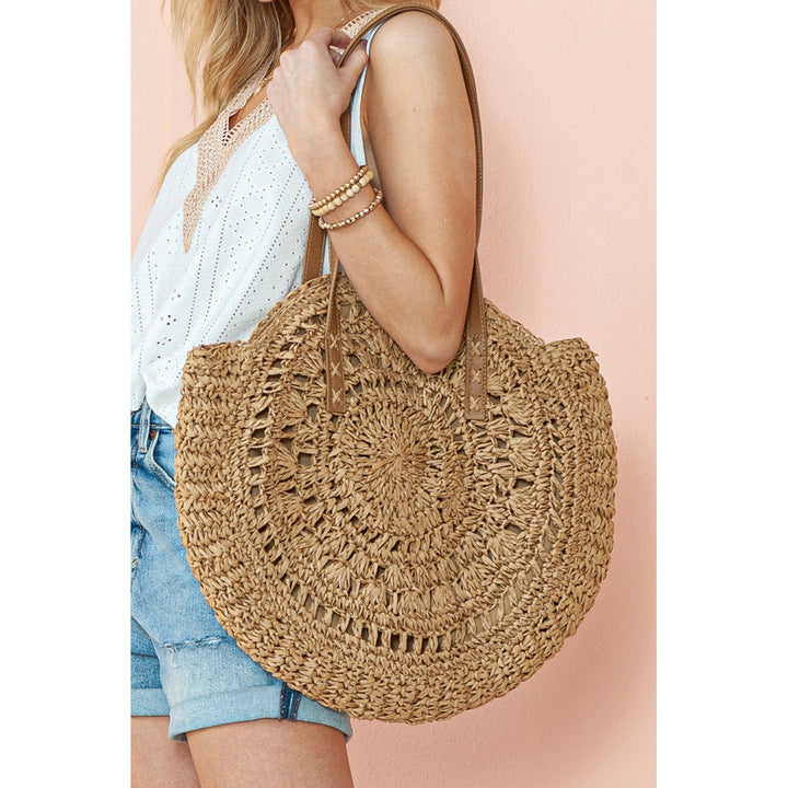 Mavis Bohemian Straw Woven Round Bag Image 2