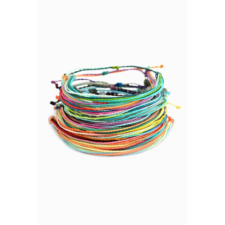 Multi Colors Wax Rope Woven Bracelet Set Image 2