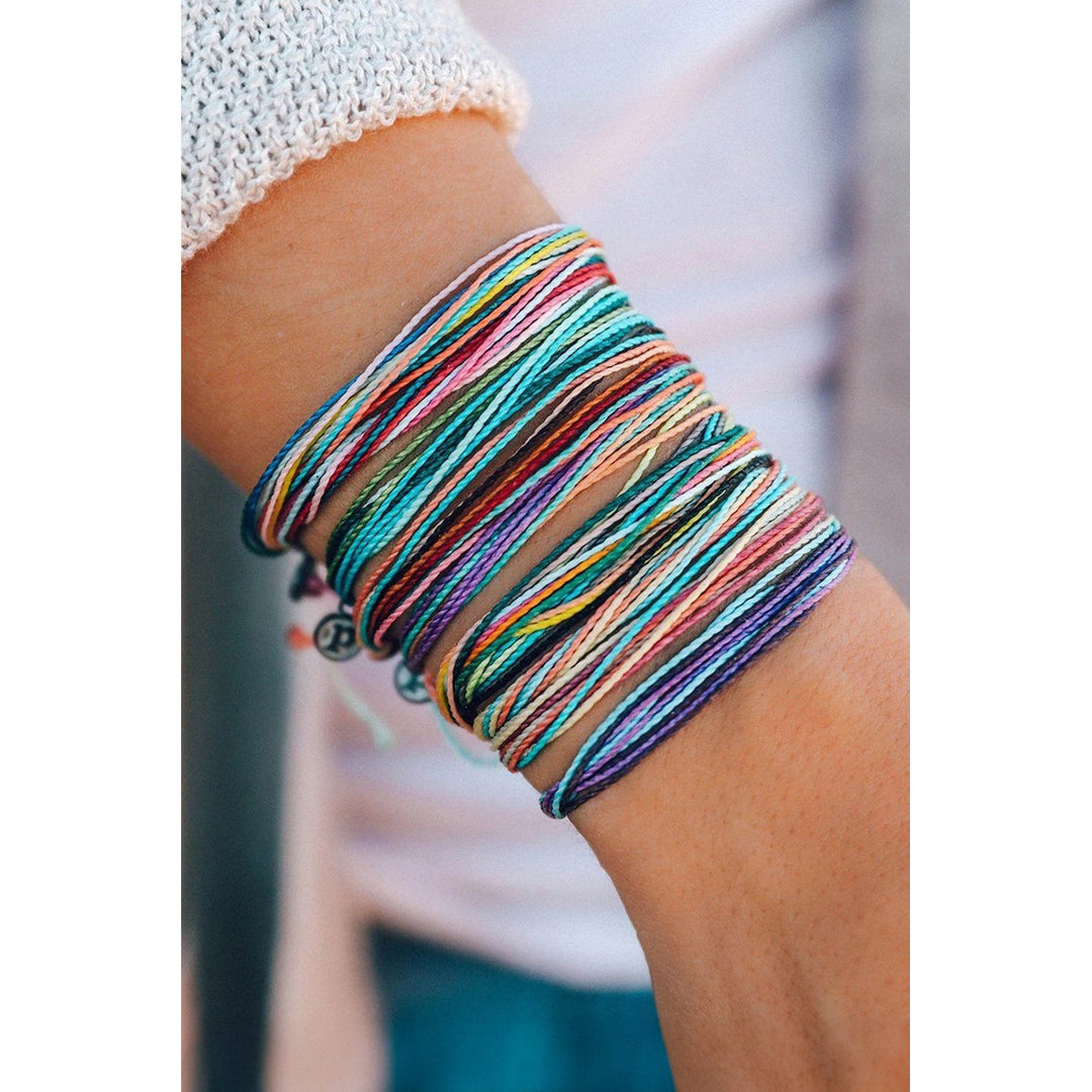 Multi Colors Wax Rope Woven Bracelet Set Image 3