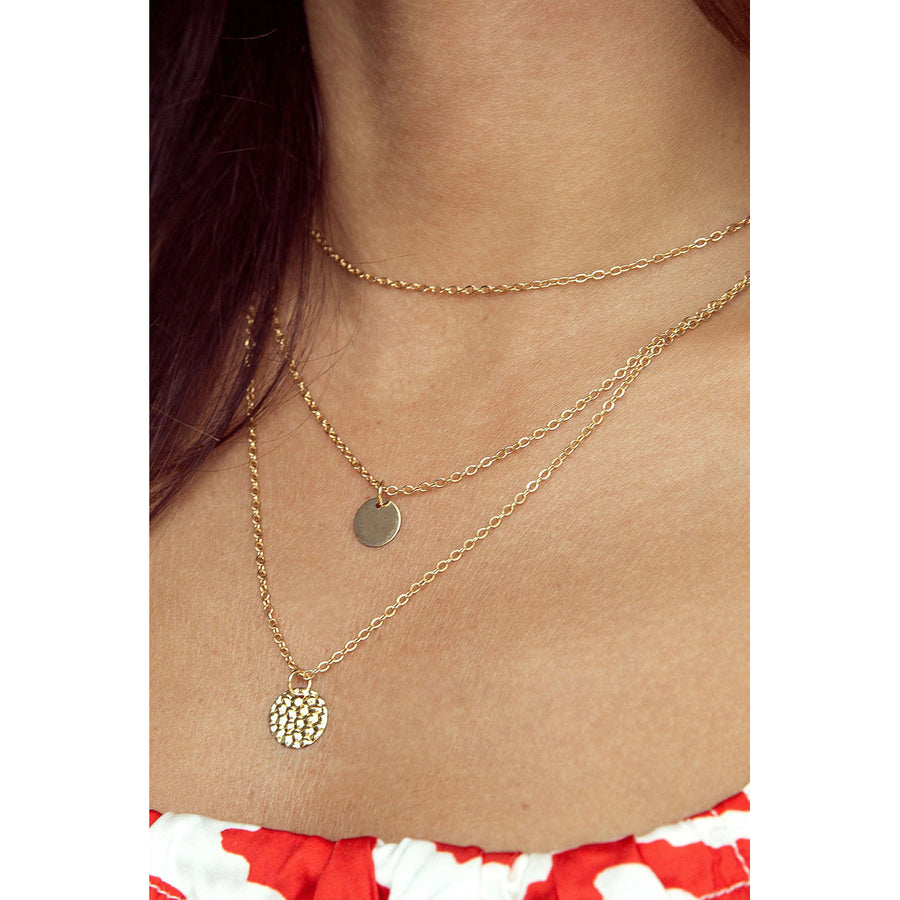 Multi-layered Round Pendant Necklace Image 1