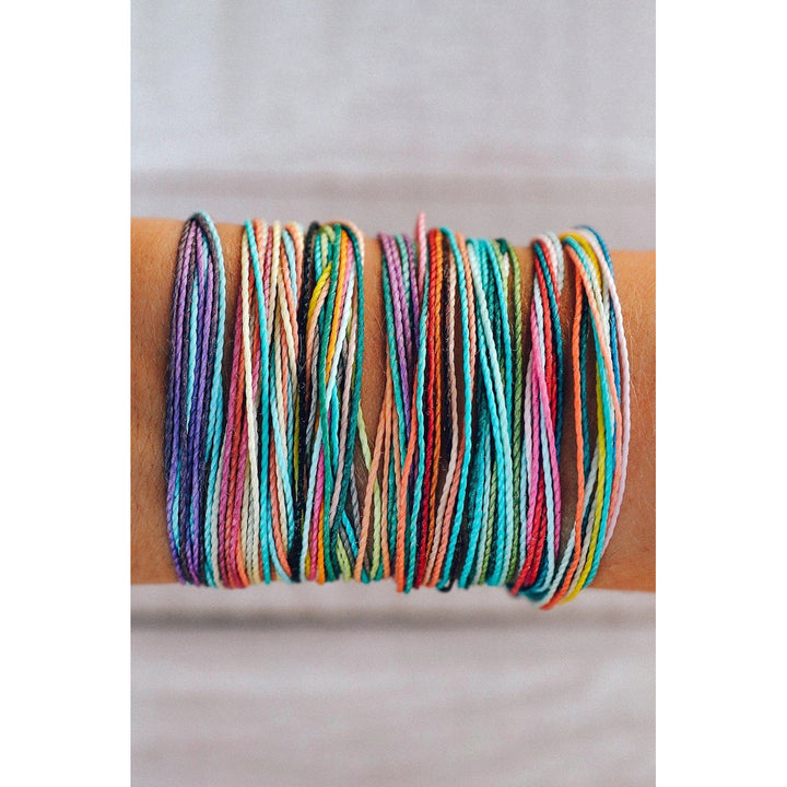 Multi Colors Wax Rope Woven Bracelet Set Image 4