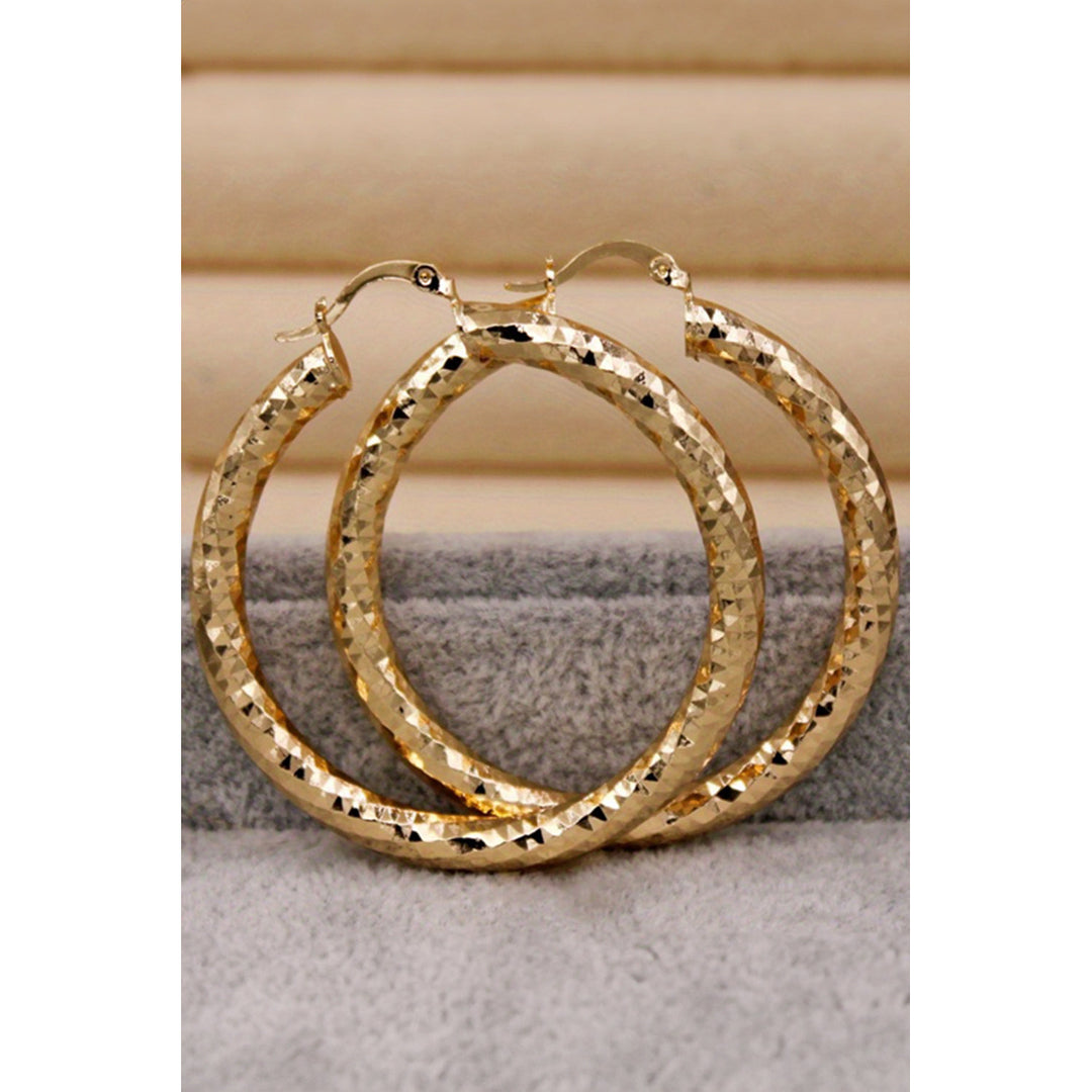 Diamond Cut Hoop Earrings Image 1