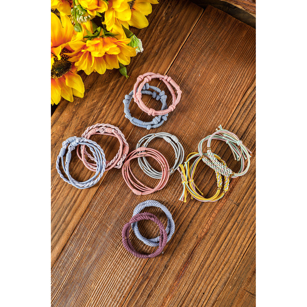 10pcs Pink Knotted Hair Ties Image 2