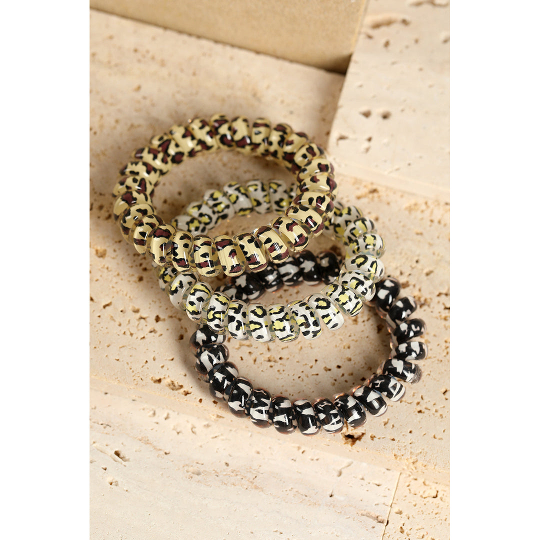 3PCS Leopard Printed Telephone Wire Hair Loop Image 2