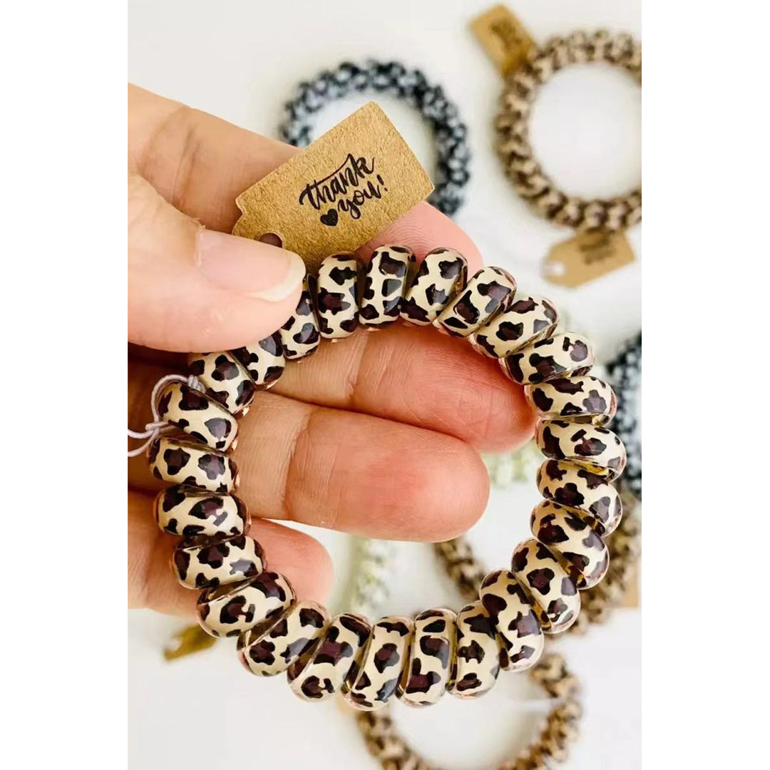 3PCS Leopard Printed Telephone Wire Hair Loop Image 3