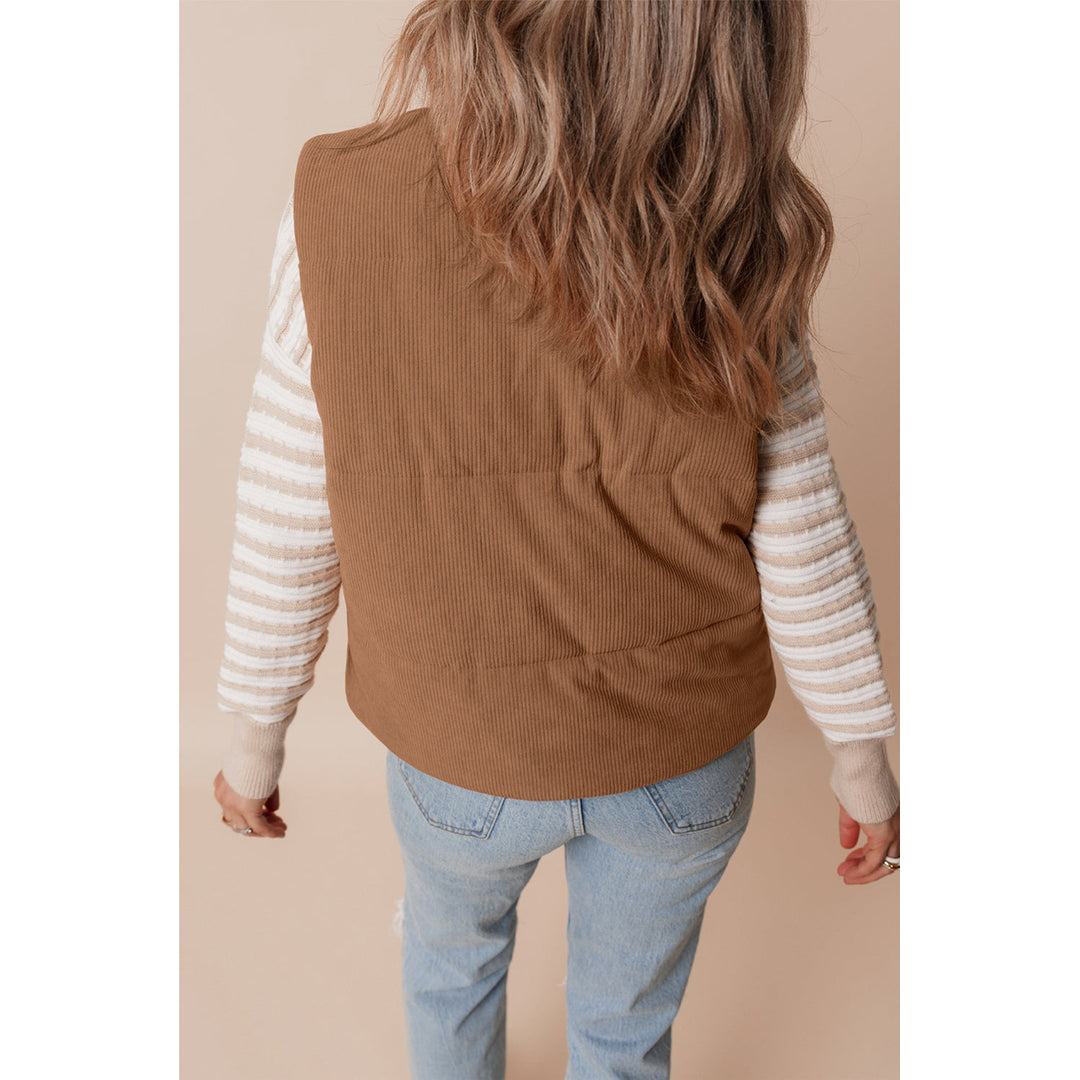 Natalia Corduroy Zipped Puffer Vest Image 2