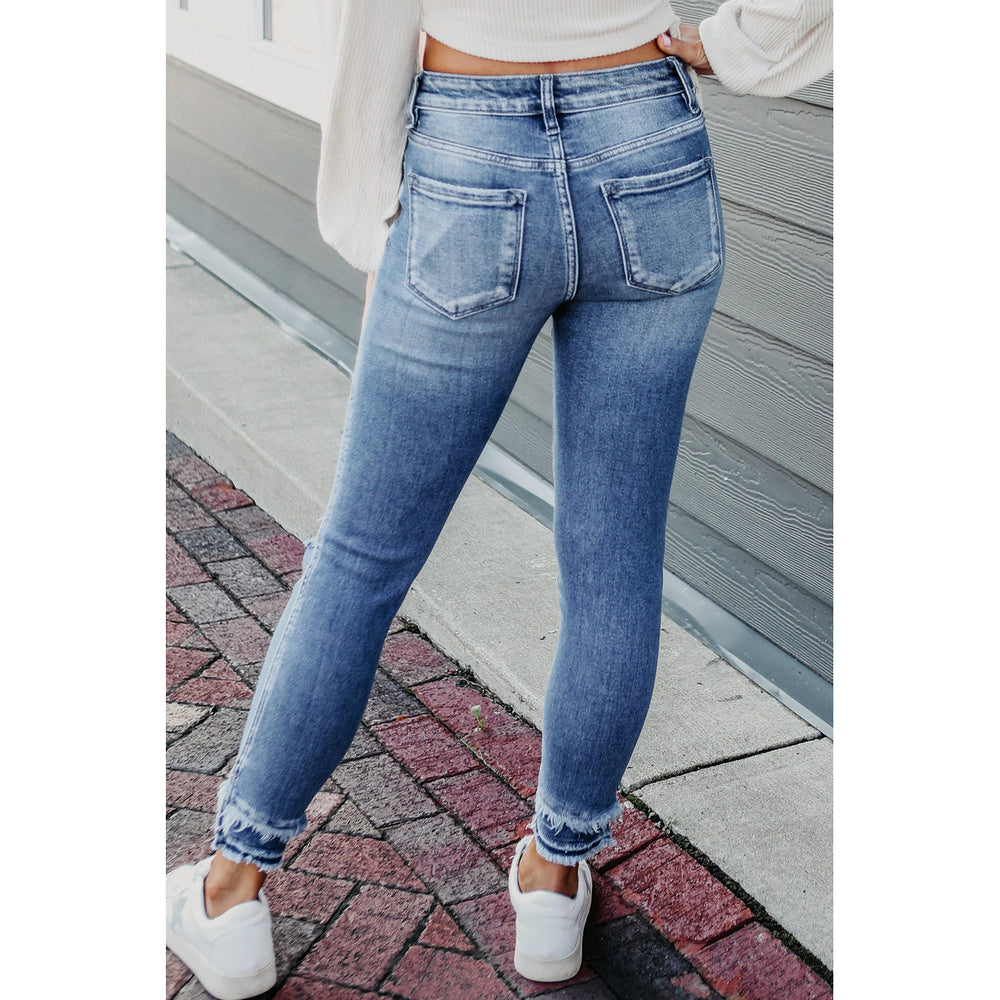 Macie Distressed Frayed Ankle Skinny Jeans Image 2