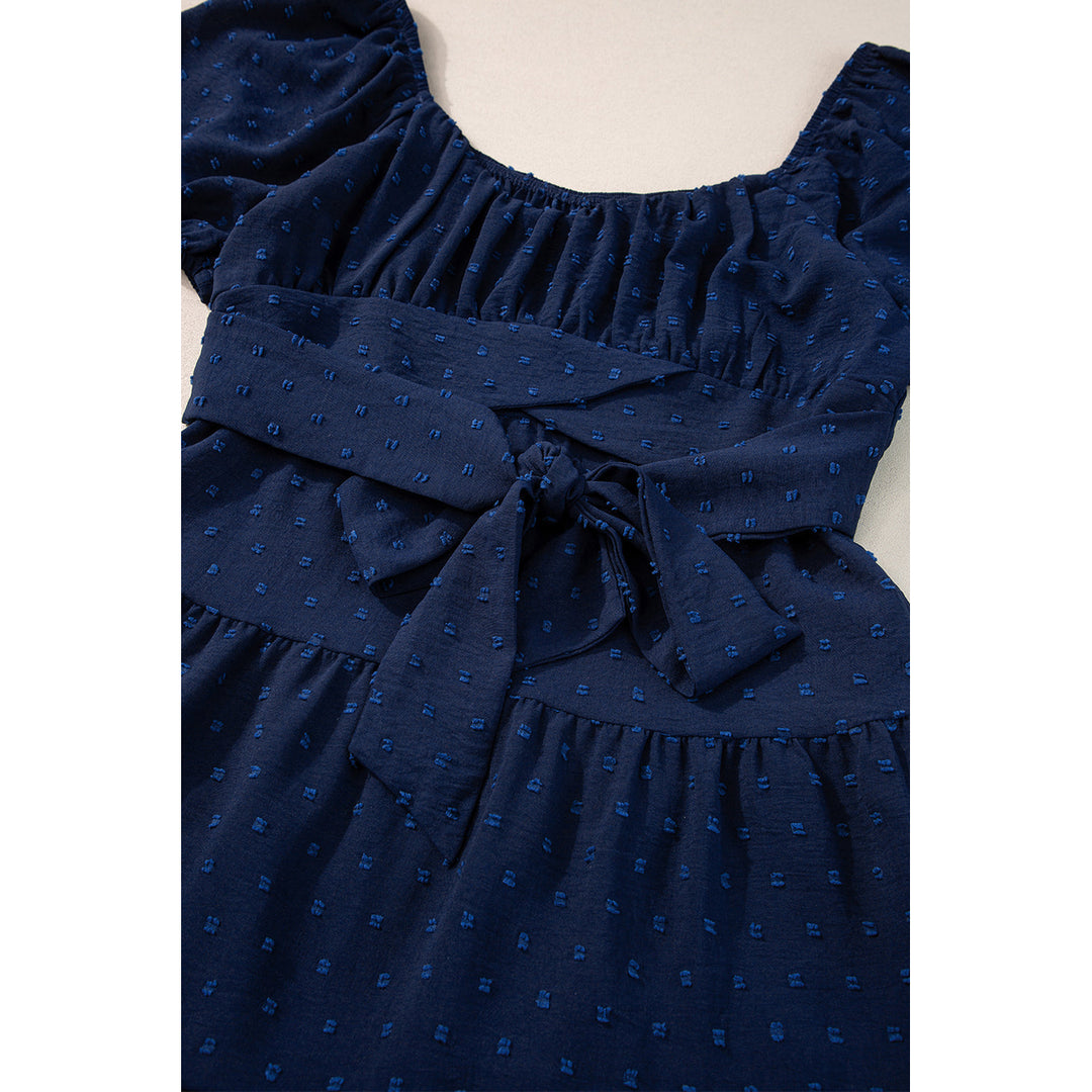 Malaya Swiss Dot Tied Tiered Dress Image 4