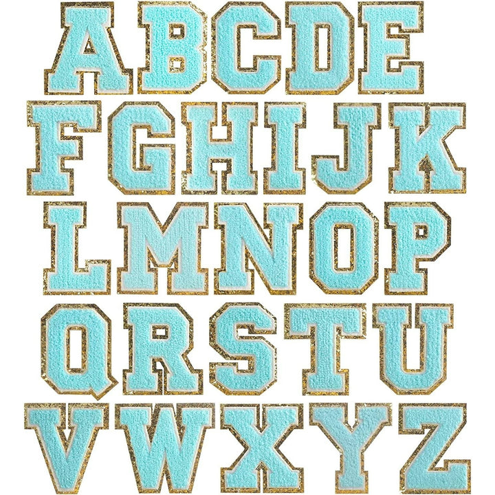 Blue Self Adhesive Chenille Letters Patches Image 1