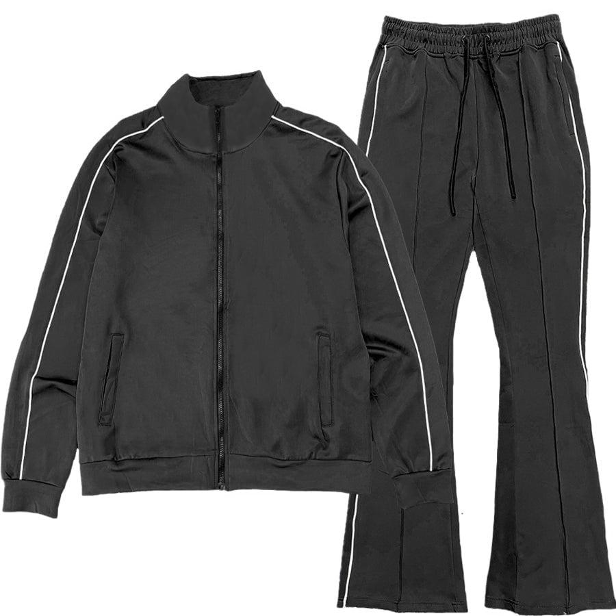 Flare Track Suit Matching Jacket and Pants Track Sweat Set Image 1