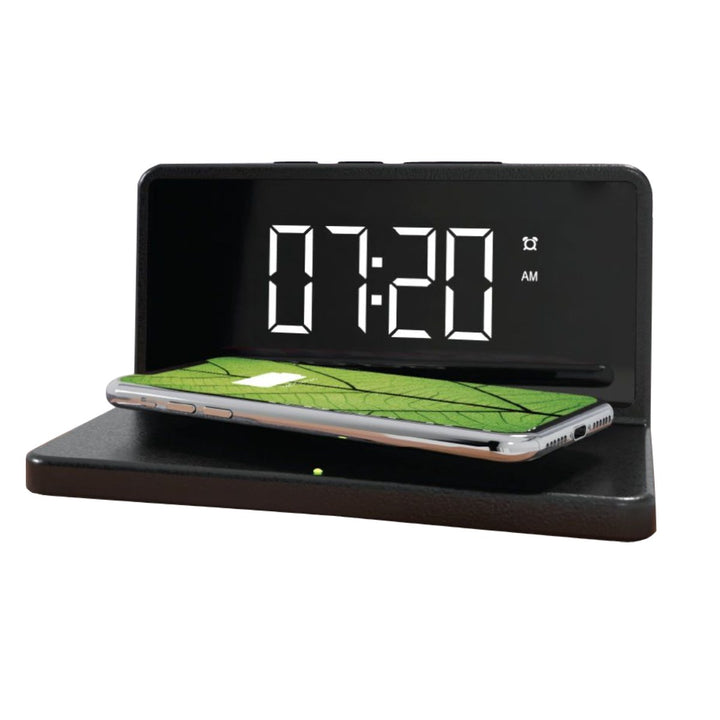 LED ALARM CLOCK WITH WIRELESS CHARGING BASE Image 1