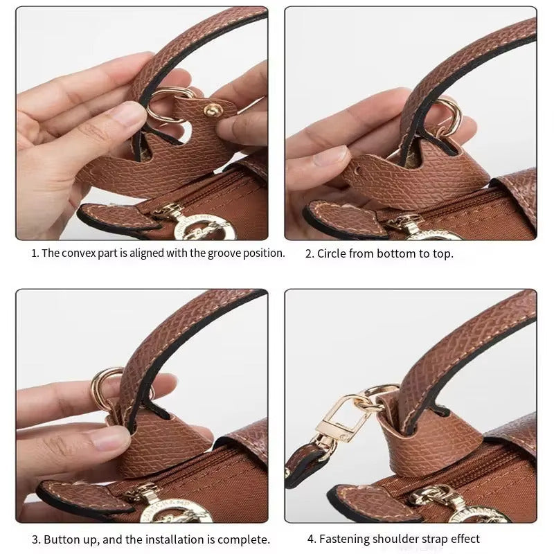 Bag Accessories Hooks and Shoulder Straps - DIY Leather Crossbody for Longchamp Image 3