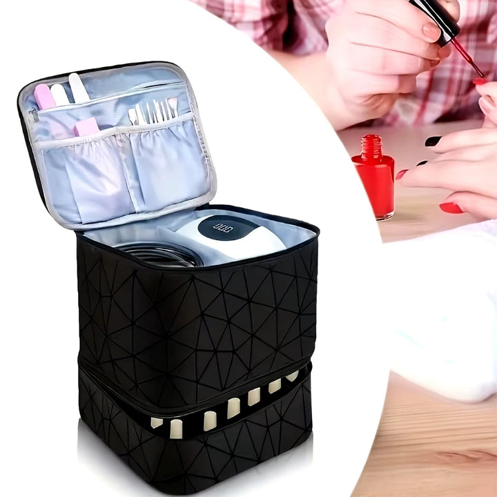 Womens Portable Double-Layer Nail Polish and Essential Oil Storage Bag Image 1